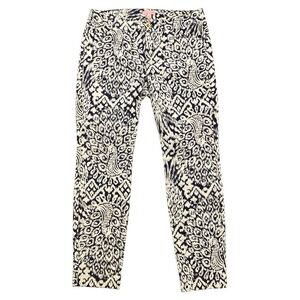 Lilly Pulitzer Size 8 Kelly Ankle Pants Navy white Mr. Peacock‎ Tweethearts Knit